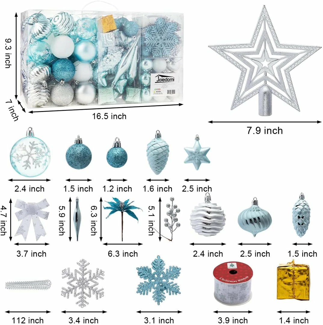 Joiedomi All Holiday Decor 130 Pcs Assorted Christmas Ornaments Set 3 Joiedomi All Holiday Decor 130 Pcs Assorted Christmas Ornaments Set