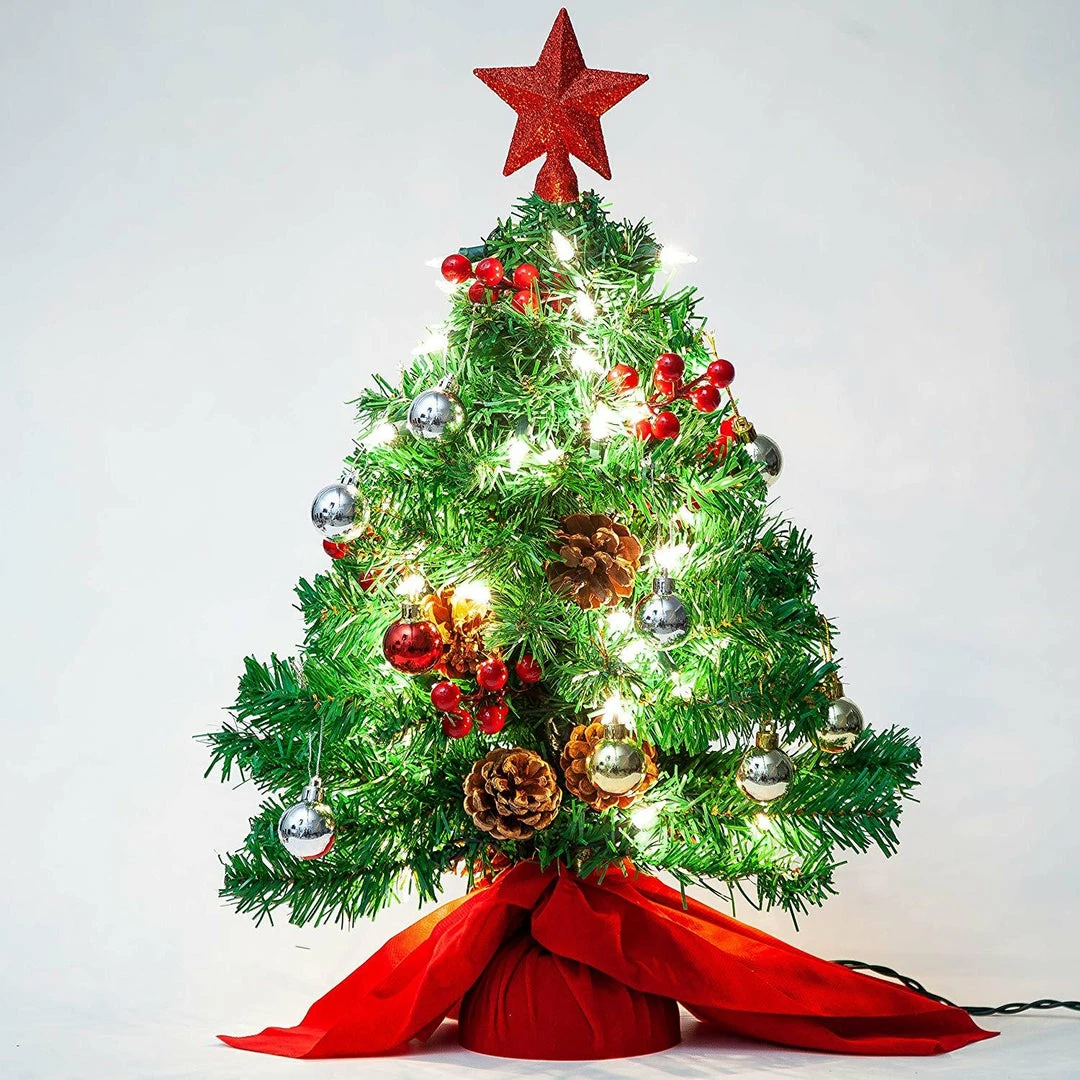 Joiedomi All Holiday Decor 23" Prelit Table-top Christmas Tree With DIY Kits (Red) 5 Joiedomi All Holiday Decor 23" Prelit Table-top Christmas Tree With DIY Kits (Red)