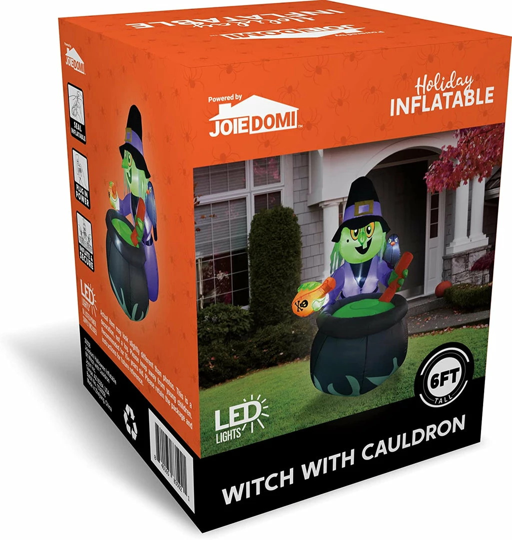 Joiedomi 6ft Halloween Inflatable Witch With Cauldron Inflatables 5 Joiedomi 6ft Halloween Inflatable Witch With Cauldron Inflatables