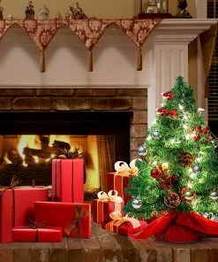 Joiedomi All Holiday Decor 23" Prelit Table-top Christmas Tree With DIY Kits (Red)