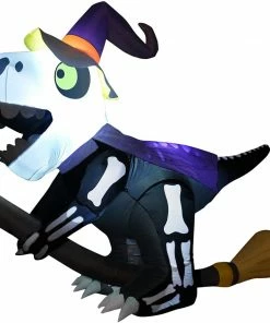 Joiedomi 6ft Inflatable Skeleton Flying Witch T-rex Inflatables