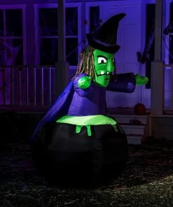 Joiedomi 6ft Halloween Inflatable Witch In Cauldron