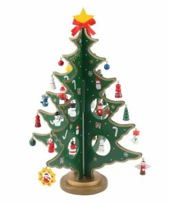 Joiedomi 14" Tabletop Wooden Christmas Tree All Holiday Decor