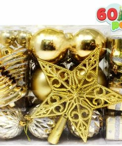 Joiedomi 60 Pcs Christmas Assorted Ornaments With A Star Tree Topper All Holiday Decor