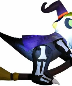 Joiedomi 6ft Inflatable Skeleton Flying Witch T-rex Inflatables