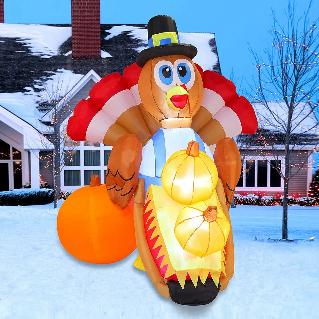 Joiedomi All Holiday Decor 6ft Turkey Carrying Three Pumpkins 1 Joiedomi All Holiday Decor 6ft Turkey Carrying Three Pumpkins