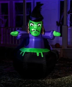 Joiedomi 6ft Halloween Inflatable Witch In Cauldron