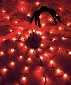Joiedomi All Holiday Decor 60” Light-up Orange Spider Web