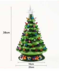 Joiedomi All Holiday Decor 15" Tabletop Prelit Ceramic Christmas Tree With 70 Multicolor Bulbs 7 Joiedomi All Holiday Decor 15