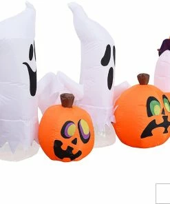 Joiedomi 7ft Inflatable Horizontal Ghost With Pumpkins 7 Joiedomi 7ft Inflatable Horizontal Ghost With Pumpkins