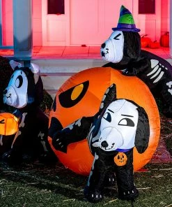 Joiedomi 6ft Halloween Skeleton Dog With Pumpkin Set 9 Joiedomi 6ft Halloween Skeleton Dog With Pumpkin Set