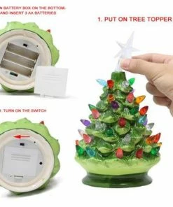 Joiedomi 9" Tabletop Prelit Ceramic Christmas Tree 5 Joiedomi 9