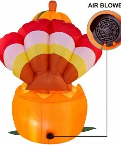Joiedomi 6ft Thanksgiving Inflatable Turkey On Pumpkin 9 Joiedomi 6ft Thanksgiving Inflatable Turkey On Pumpkin