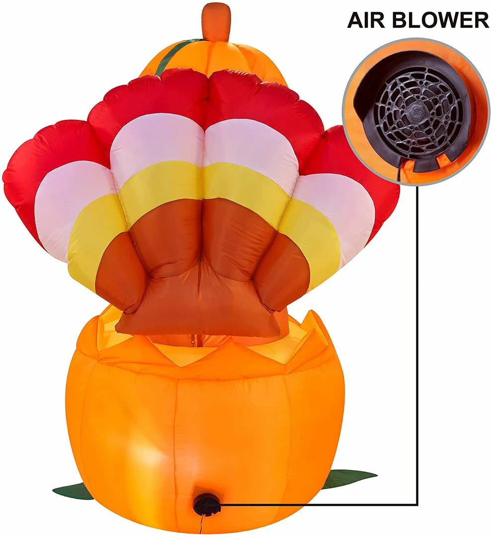 Joiedomi 6ft Thanksgiving Inflatable Turkey On Pumpkin 3 Joiedomi 6ft Thanksgiving Inflatable Turkey On Pumpkin