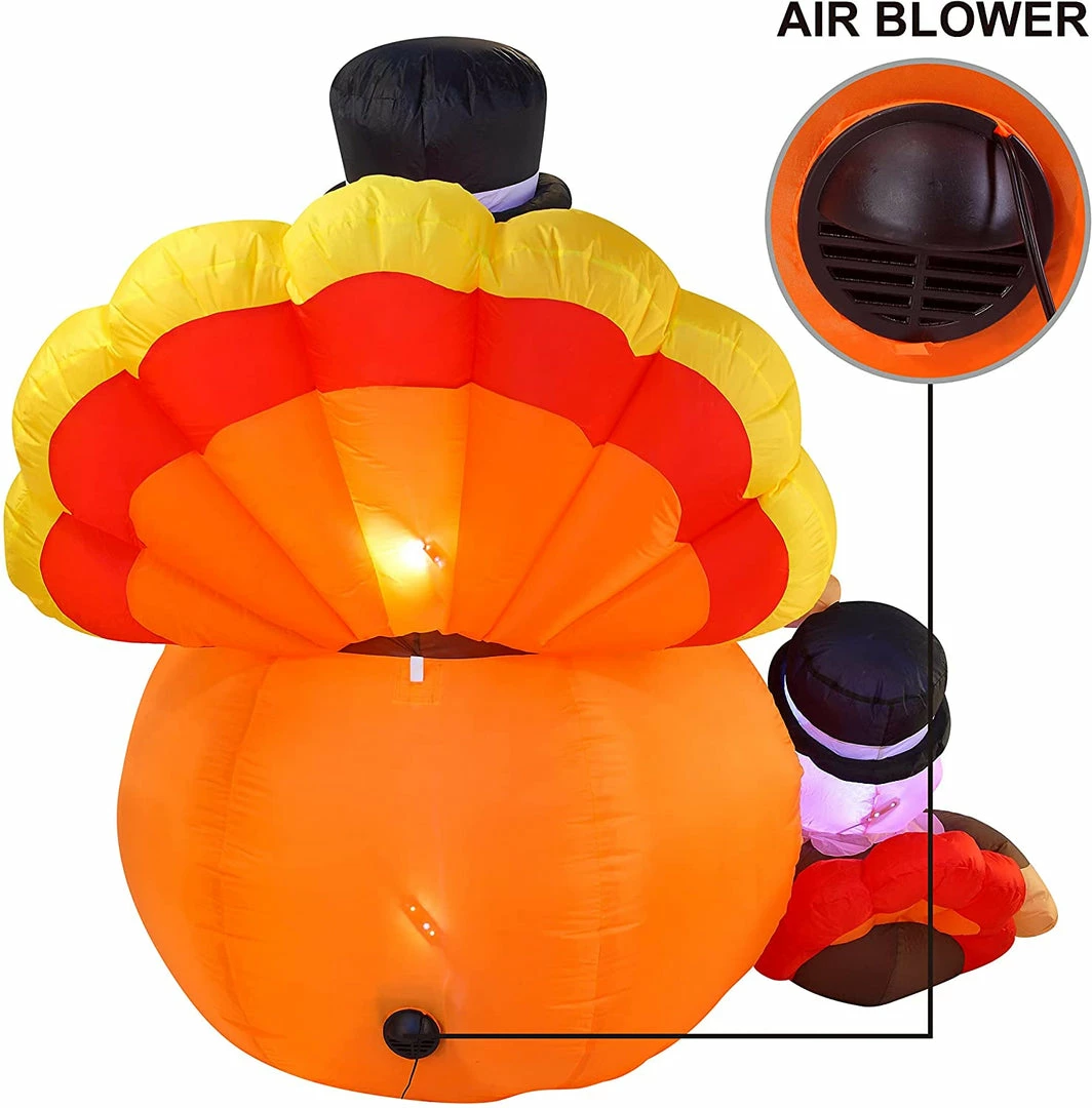 Joiedomi 6ft Thanksgiving Happy Turkey Inflatable 3 Joiedomi 6ft Thanksgiving Happy Turkey Inflatable