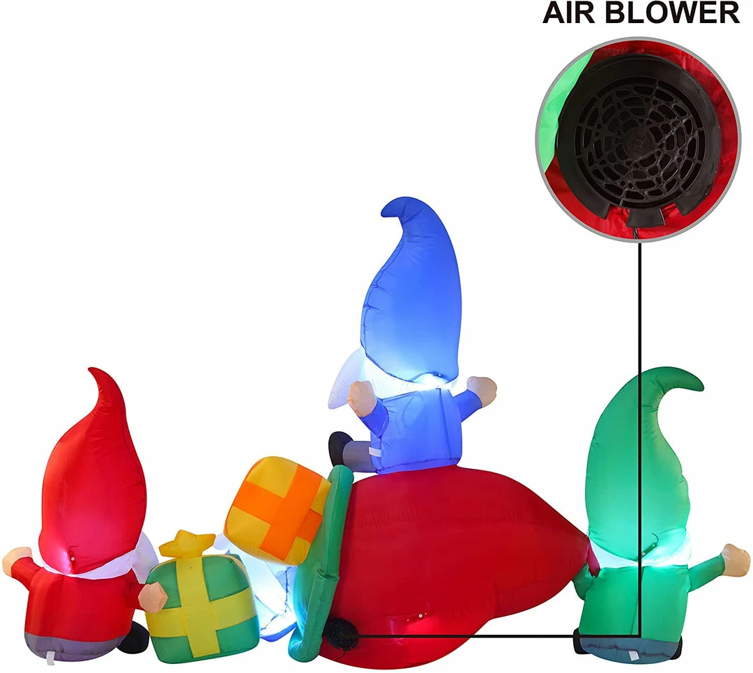 Joiedomi 6ft Inflatable Three Gnomes With Big Gift Bag Inflatables 3 Joiedomi 6ft Inflatable Three Gnomes With Big Gift Bag Inflatables