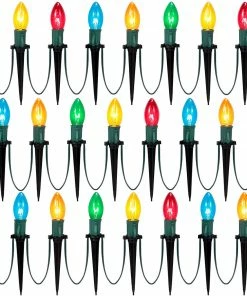 Joiedomi Christmas Multicolored Pathway Marker String Lights - 24pcs