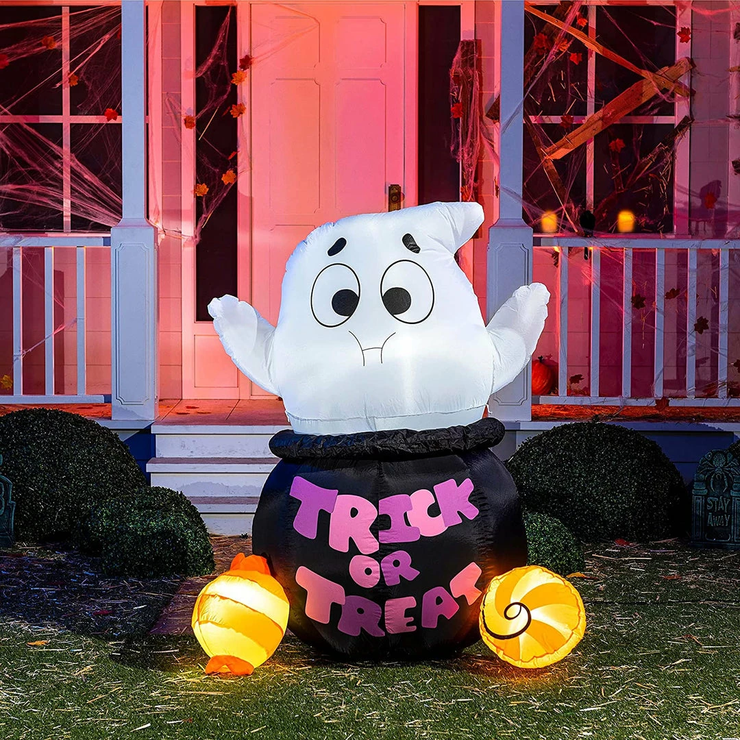 Joiedomi 5ft Halloween Inflatable Ghost Stuck In Cauldron 1 Joiedomi 5ft Halloween Inflatable Ghost Stuck In Cauldron