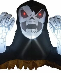 Joiedomi 4ft Halloween Inflatable Reaper Ground Breaker With Hands