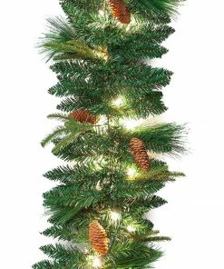 Joiedomi All Holiday Decor 9 Ft Carolina Pine Artificial Garland With 50 Lights & Decorations
