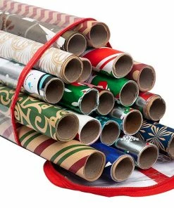 Joiedomi Clear Gift Wrap Organizers Set, 2 Pack (Red)