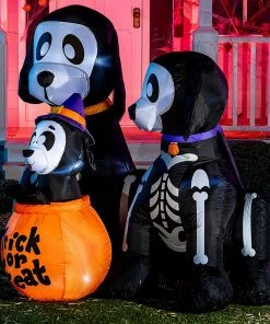Joiedomi 6ft Halloween Skeleton Dog Family Set With Trick Or Treat Flag Inflatables 7 Joiedomi 6ft Halloween Skeleton Dog Family Set With Trick Or Treat Flag Inflatables