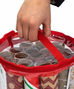 Joiedomi Clear Gift Wrap Organizers Set, 2 Pack (Red)