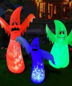Joiedomi 3 In 1 Halloween Cute Ghosts Inflatable - 6ft 5ft & 4ft