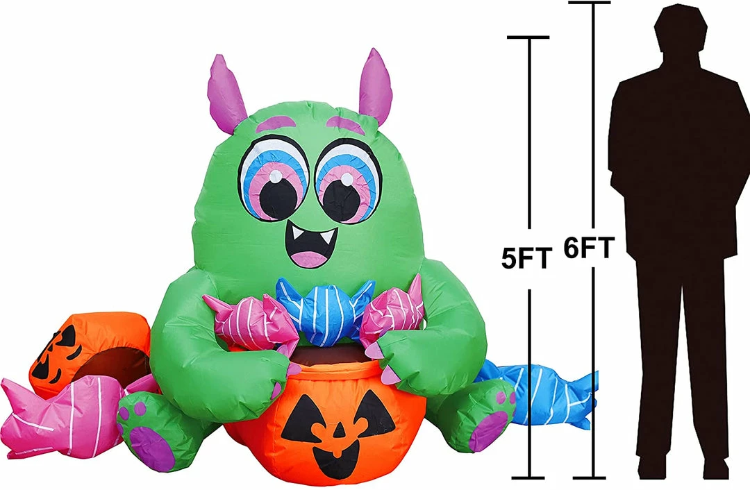 Joiedomi Inflatables 5ft Halloween Inflatable Monster Candy 6 Joiedomi Inflatables 5ft Halloween Inflatable Monster Candy