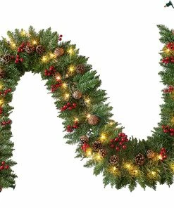 Joiedomi 9 Ft Garland Prelit With 50 Warm White String Lights