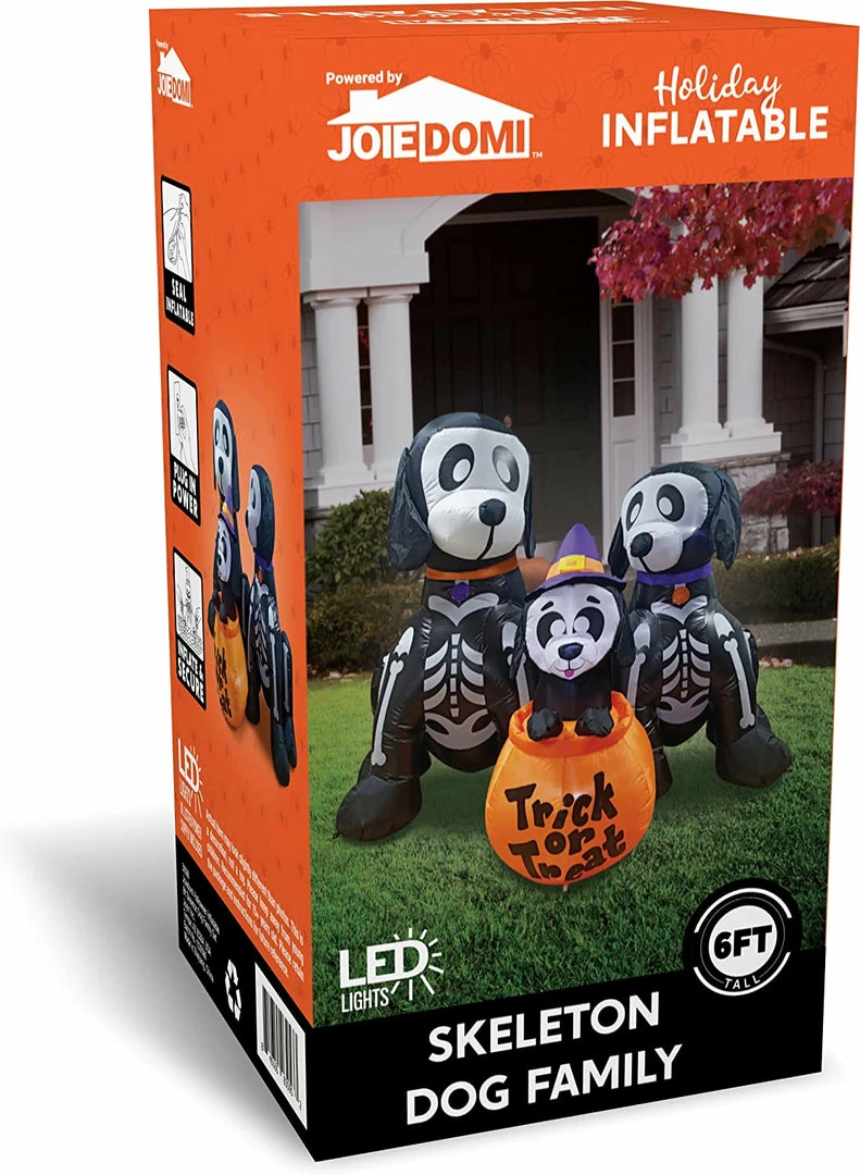 Joiedomi 6ft Halloween Skeleton Dog Family Set With Trick Or Treat Flag Inflatables 5 Joiedomi 6ft Halloween Skeleton Dog Family Set With Trick Or Treat Flag Inflatables