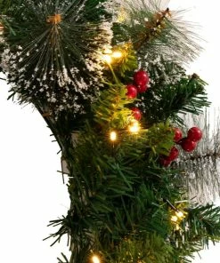 Joiedomi 24¡±Snow Flocked Prelit Christmas Wreath All Holiday Decor