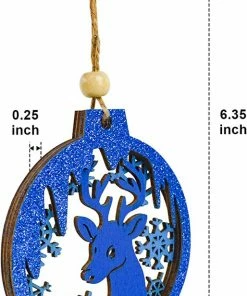 Joiedomi Blue Wooden Ornaments, 6 Pcs 7 Joiedomi Blue Wooden Ornaments, 6 Pcs