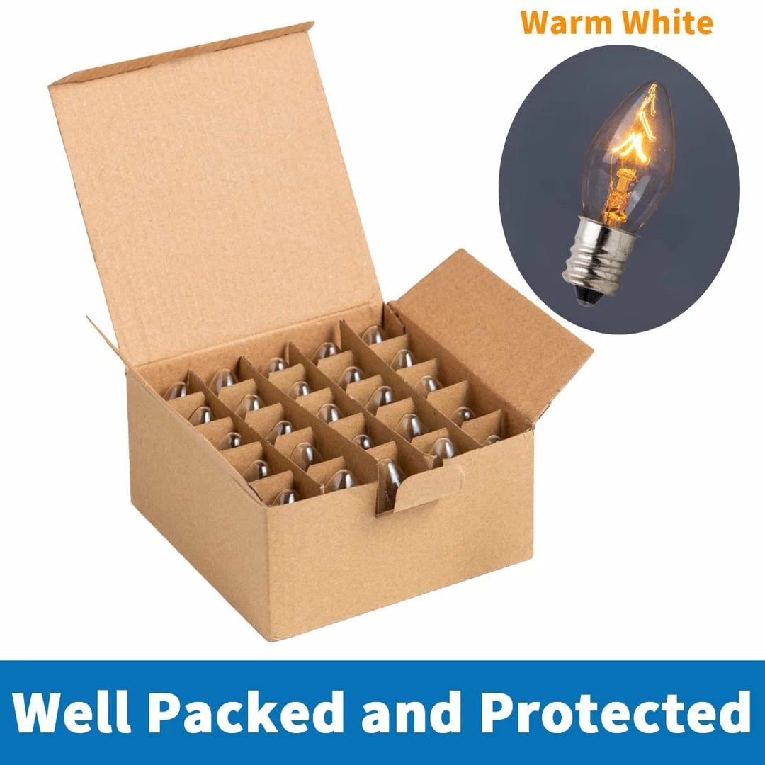 Joiedomi 25 Pcs C7 Incandescent Bulb 4 Joiedomi 25 Pcs C7 Incandescent Bulb