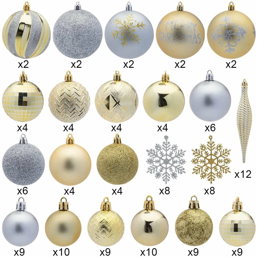 Joiedomi 133 Pcs Christmas Ornaments (Gold&Silver) 3 Joiedomi 133 Pcs Christmas Ornaments (Gold&Silver)