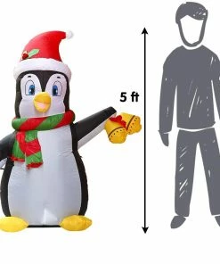 Joiedomi Inflatables Tall Christmas Holiday Penguin Inflatable (5 Ft)