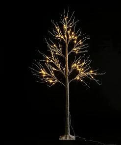 Joiedomi All Holiday Decor 6ft White Birch Tree Decoration With 96 LED Lights