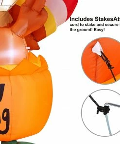 Joiedomi 6ft Thanksgiving Inflatable Turkey On Pumpkin 10 Joiedomi 6ft Thanksgiving Inflatable Turkey On Pumpkin