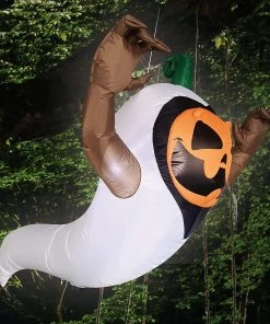 Joiedomi 4ft Halloween Inflatable Pumpkin In A Ghost Costume