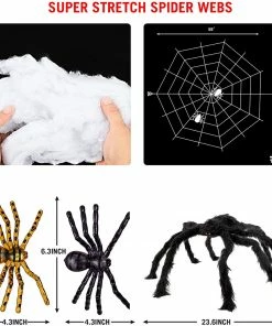 Joiedomi All Holiday Decor 60” Light-up Orange Spider Web