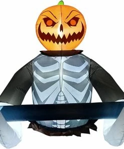 Joiedomi 4ft Halloween Inflatable Ground Breaker Pumpkin Reaper