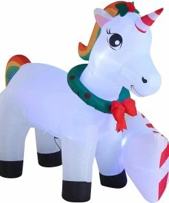 Joiedomi 6ft Unicorn With A Sign Christmas Inflatable