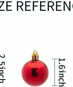 Joiedomi 110 Pcs Christmas Assorted Ornaments With A Star Tree Topper Red, Gold & White All Holiday Decor