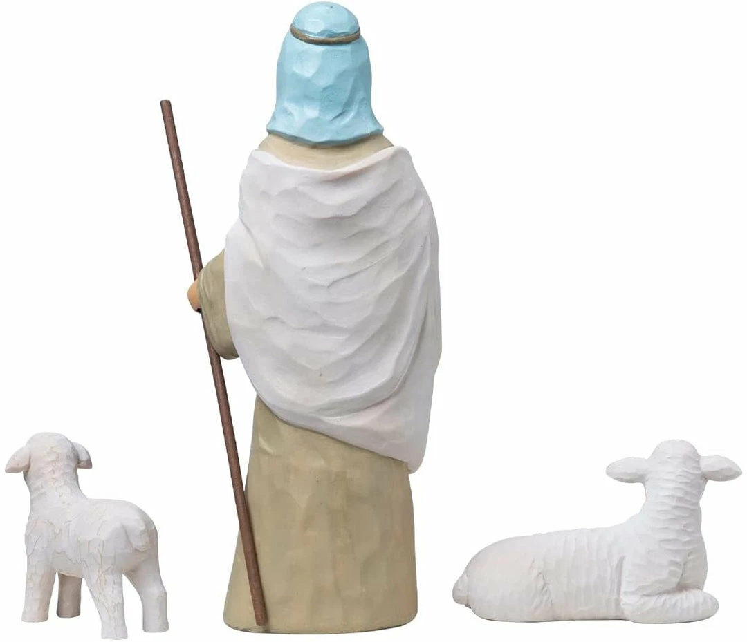 Joiedomi All Holiday Decor 3 PCS Christmas Decoration Shepherd And Stable Sheep Animals Resin Nativity Figurines 3 Joiedomi All Holiday Decor 3 PCS Christmas Decoration Shepherd And Stable Sheep Animals Resin Nativity Figurines