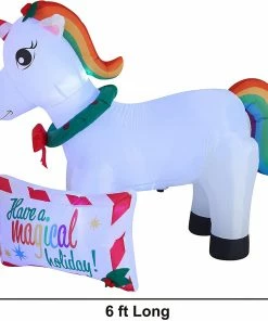 Joiedomi 6ft Unicorn With A Sign Christmas Inflatable 7 Joiedomi 6ft Unicorn With A Sign Christmas Inflatable