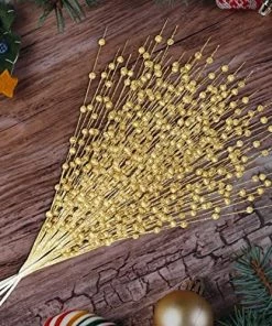 Joiedomi All Holiday Decor Christmas Tree Berry Stem (Gold). 24 Pcs
