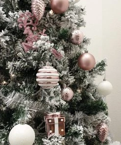 Joiedomi 66 Pcs Christmas Assorted Ornaments Pink & White All Holiday Decor