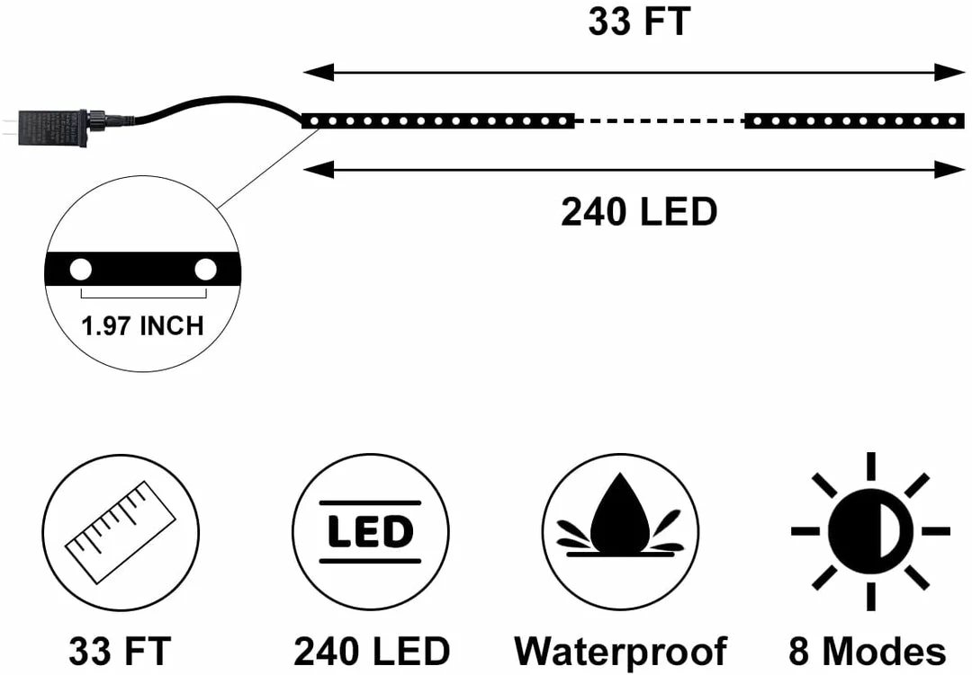 Joiedomi 240 LED Rope Lights, 33FT Warm White Strip Lights All Holiday Decor 4 Joiedomi 240 LED Rope Lights, 33FT Warm White Strip Lights All Holiday Decor