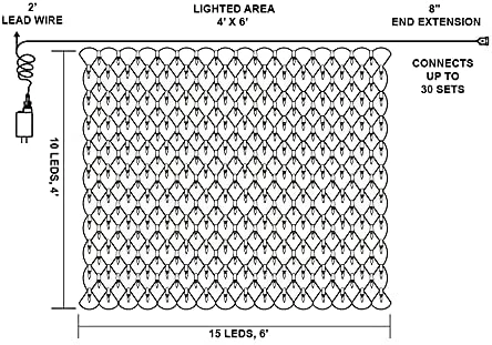 Joiedomi All Holiday Decor 2×150 LED Christmas Net Lights Cool White 4 Joiedomi All Holiday Decor 2×150 LED Christmas Net Lights Cool White