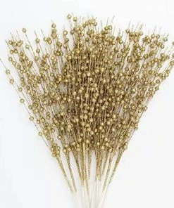 Joiedomi All Holiday Decor Christmas Tree Berry Stem (Gold). 24 Pcs